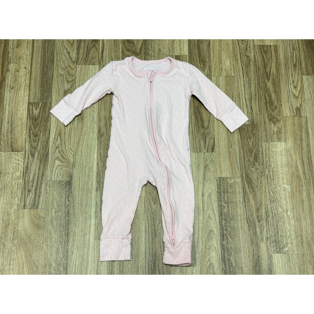 Posh Peanut Pink Pointelle Cotton Zip Up Sleeper Pajamas 18-24 Months